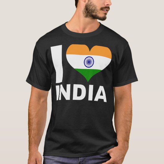 Ik hou van India hartvlag India T-shirt (Voorkant)