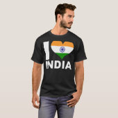 Ik hou van India hartvlag India T-shirt (Voorkant volledig)