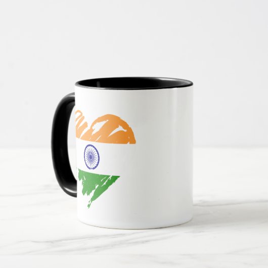 Ik hou van India - Indiase vlag hart vorm Mok (Voorkant links)