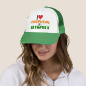Ik hou van India Inscription Flag Saffron Green Trucker Pet (In situ)