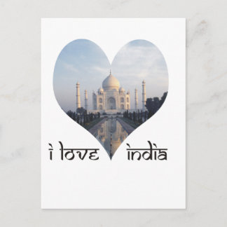 Ik hou van India met Taj Mahal Briefkaart