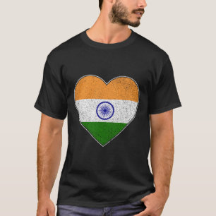 Ik hou van India Mijn Indiase Heart Flag Country D T-shirt