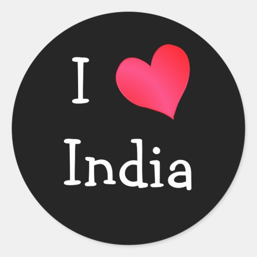 Ik hou van India Ronde Sticker (Voorkant)