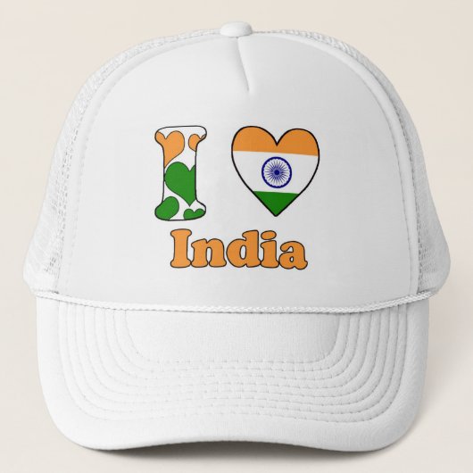 Ik hou van India Trucker Pet (Voorkant)