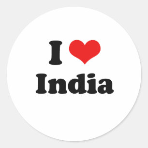 Ik hou van India Tshirt Ronde Sticker