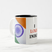 IK HOU VAN INDIA vlag Tweekleurige Koffiemok (Voorkant links)