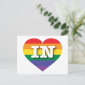 Ik hou van Indiana Rainbow Heart Briefkaart (Staand voorkant)