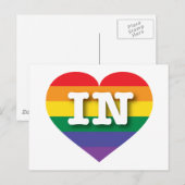 Ik hou van Indiana Rainbow Heart Briefkaart (Voorkant / Achterkant)