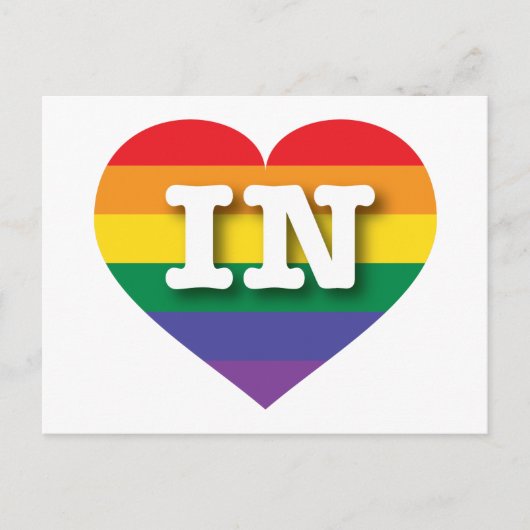 Ik hou van Indiana Rainbow Heart Briefkaart (Voorkant)