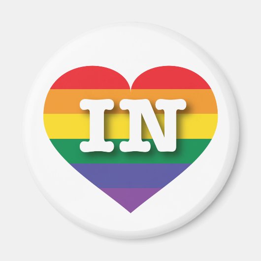 Ik hou van Indiana Rainbow Heart Magneet (Voorkant)