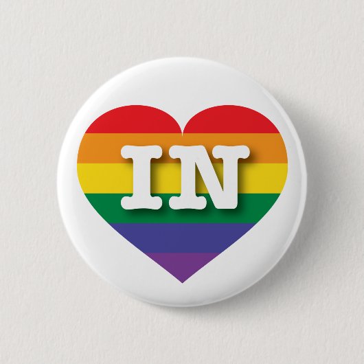 Ik hou van Indiana Rainbow Heart Ronde Button 5,7 Cm (Voorkant)