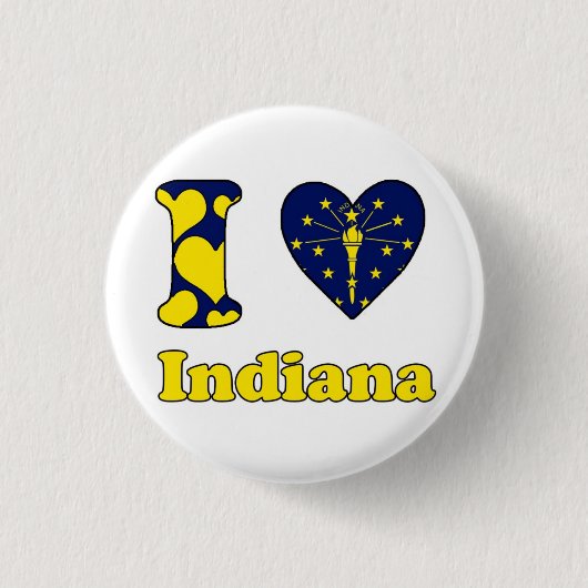 Ik hou van Indiana Ronde Button 3,2 Cm (Voorkant)