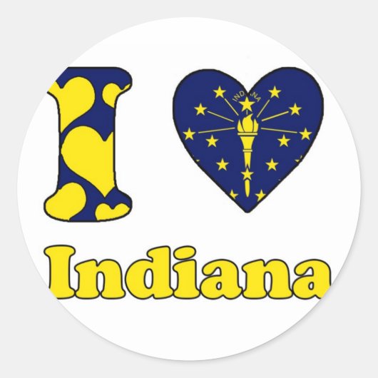 Ik hou van Indiana Ronde Sticker (Voorkant)
