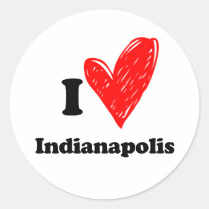 Ik hou van Indianapolis Ronde Sticker