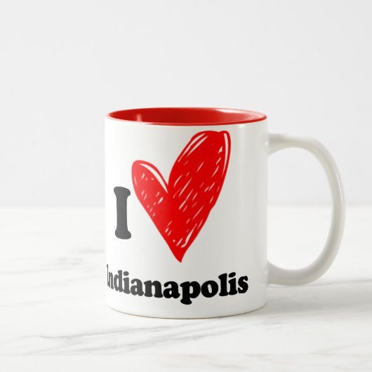 Ik hou van Indianapolis Tweekleurige Koffiemok (Rechts)