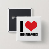 Ik hou van Indianapolis Vierkante Button 5,1 Cm (Voorkant /achterkant)