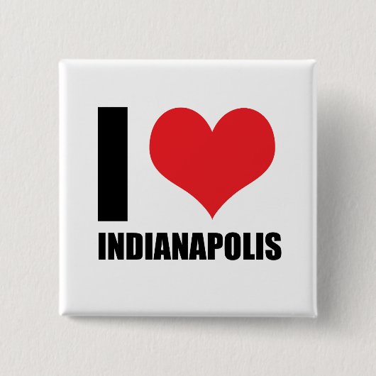 Ik hou van Indianapolis Vierkante Button 5,1 Cm (Voorkant)