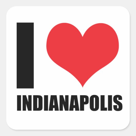 Ik hou van Indianapolis Vierkante Sticker (Voorkant)