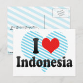 Ik hou van Indonesië Briefkaart (Voorkant / Achterkant)