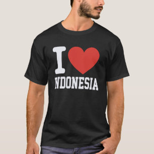 Ik hou van Indonesië Hart Souvenir Liefhebbers Tro T-shirt