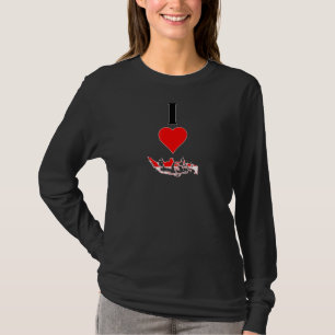 Ik hou van Indonesië ik hoor Indonesië Verticaal I T-shirt