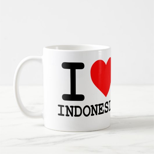 Ik hou van Indonesië - koffie-Mok Koffiemok (Links)