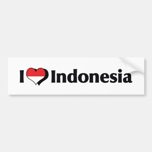 Ik hou van Indonesische vlag Bumpersticker (Voorkant)