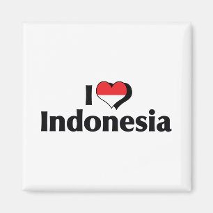 Ik hou van Indonesische vlag Magneet