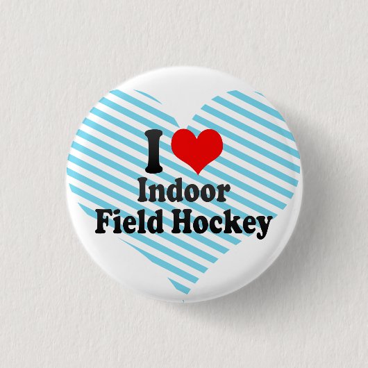 Ik hou van Indoor Field Hockey Ronde Button 3,2 Cm (Voorkant)