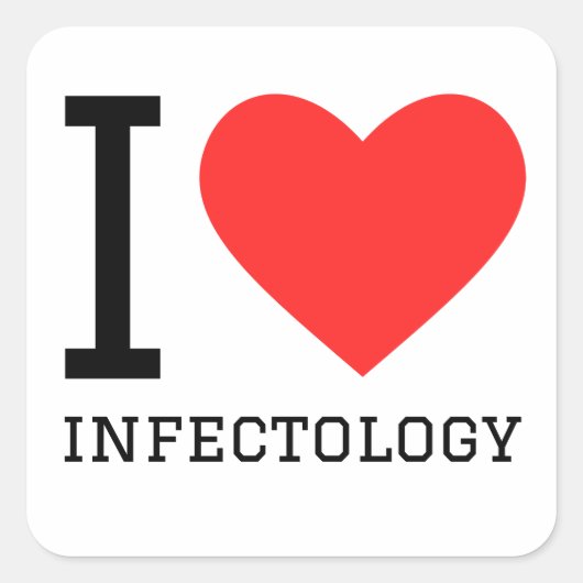 Ik hou van Infectologie Vierkante Sticker (Voorkant)