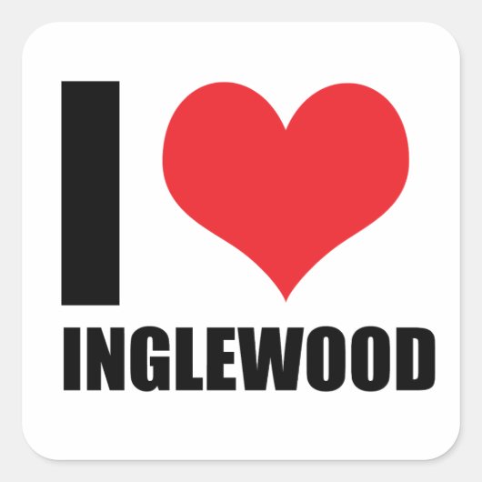 Ik hou van Inglewood Vierkante Sticker (Voorkant)