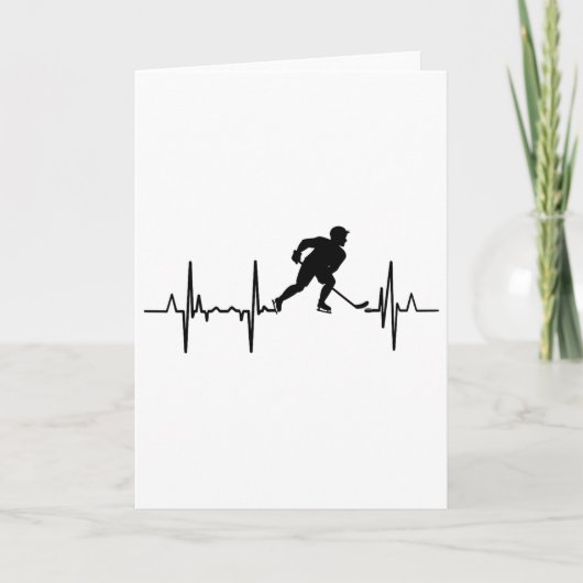 Ik hou van Inline Hockey Cardiogram Kaart (Voorkant)
