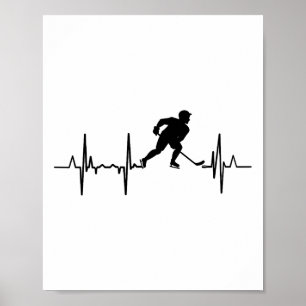 Ik hou van Inline Hockey Cardiogram Poster