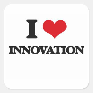 Ik hou van innovatie vierkante sticker
