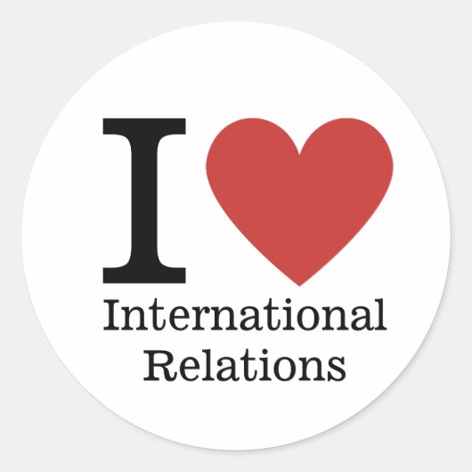 Ik hou ❤️ van International Relations STICKER (Voorkant)
