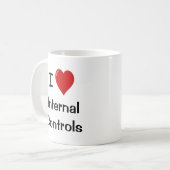 Ik hou van interne controles | Cheeky Audit Compli Koffiemok (Voorkant links)