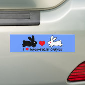 Ik hou van interraciale koppels bumpersticker (Op auto)