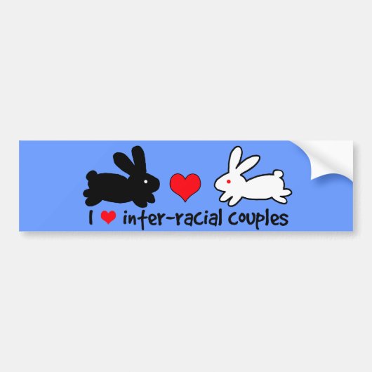 Ik hou van interraciale koppels bumpersticker (Voorkant)