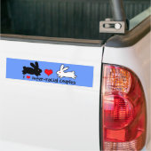 Ik hou van interraciale paren bumpersticker (Op Truck)