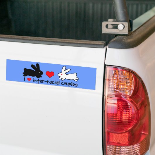 Ik hou van interraciale paren bumpersticker (Op Truck)