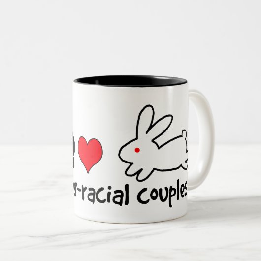 Ik hou van interraciale paren tweekleurige koffiemok (Voorkant rechts)