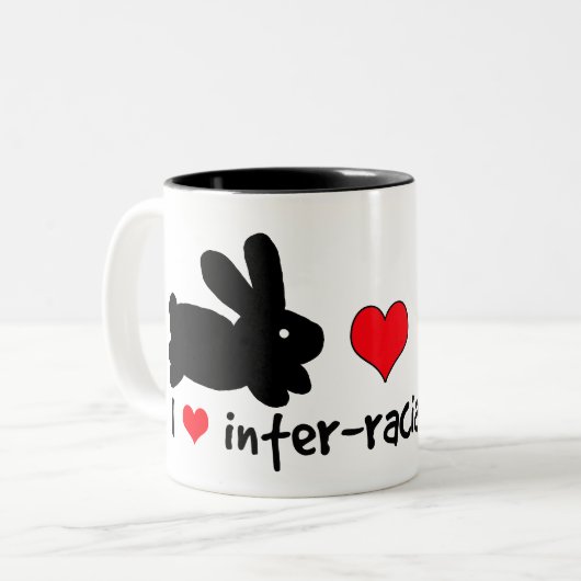 Ik hou van interraciale paren tweekleurige koffiemok (Voorkant links)