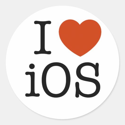 Ik hou van iOS - sticker (Voorkant)