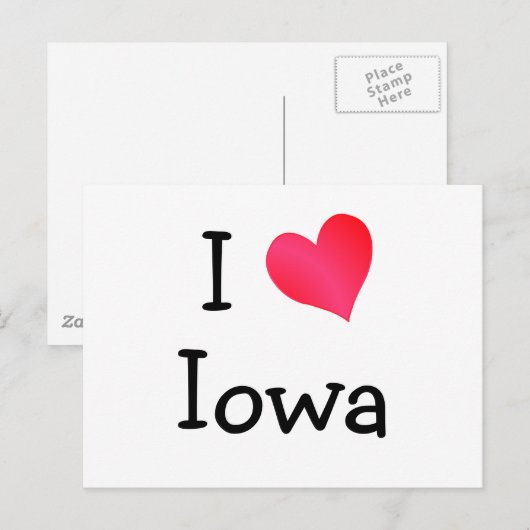 Ik hou van Iowa Briefkaart (Voorkant / Achterkant)