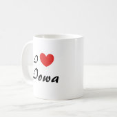 Ik hou van Iowa Heart Typography Coffee Mok (Voorkant links)