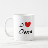 Ik hou van Iowa Heart Typography Coffee Mok (Links)