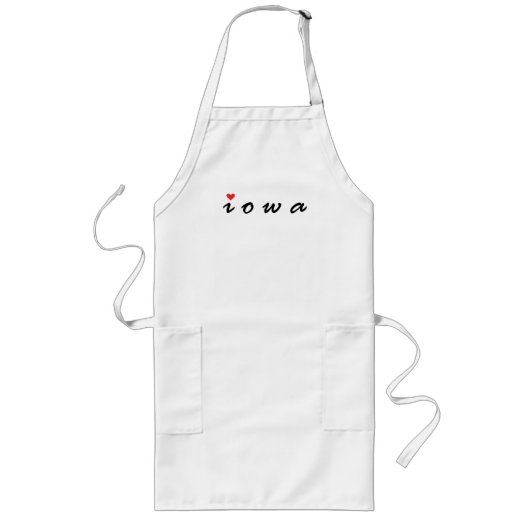 Ik hou van Iowa Lang Schort (Voorkant)