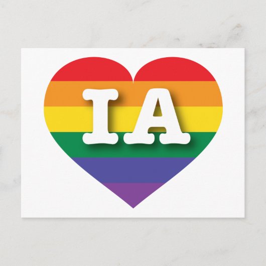Ik hou van Iowa Rainbow Heart Briefkaart (Voorkant)