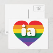 Ik hou van Iowa Rainbow Heart Briefkaart (Voorkant / Achterkant)