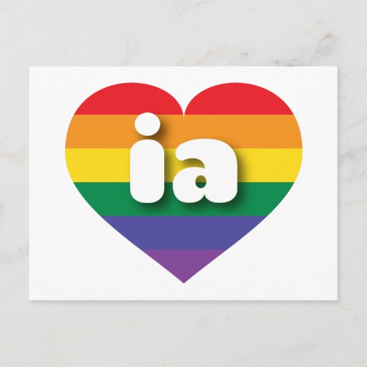 Ik hou van Iowa Rainbow Heart Briefkaart (Voorkant)